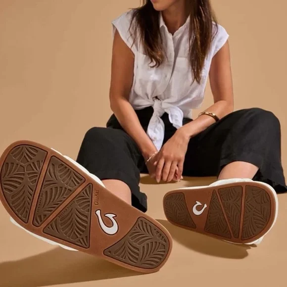 NEW☀️Olukai Sunbeam Slide Beach Sandals- Off White - Size 8 - Picture 4 of 7